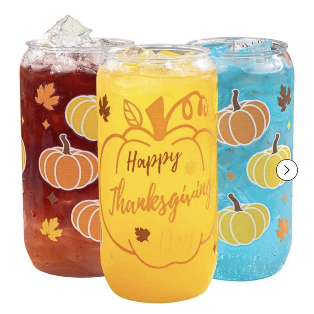 Nervure 20 Pack Thanksgiving Can Shaped Cups - 16oz Fall Pumpkin